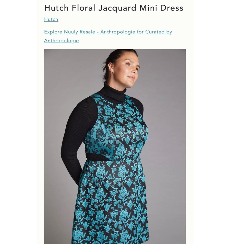 Anthropologie Floral Jacquard Mini Dress - sz 18 *FITS LIKE 12/14*
